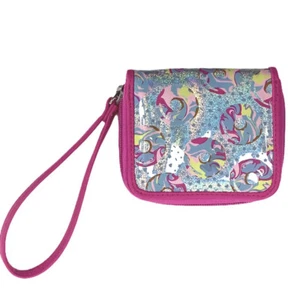 More Than Magic Wristlet Wallet Change Purse Pink Metallic Donut Print NEW - Picture 1 of 6