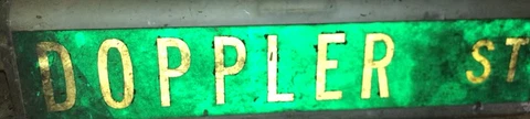 Heavily Dirty Vintage “Doppler” Sign Cover