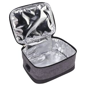 (Light Gray)Food Warmer Lunch Box Heating Insulation Bag Portable Low Voltage