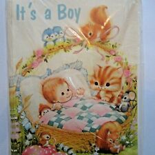 6 Vintage Baby Birth It'S A Boy Cards +env Greeting announcement 1960s Novelty