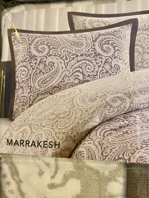Echo Design Marrakesh Paisley Purple Gray Standard Pillow Sham Zipper Cotton — 第 1/4 张图片