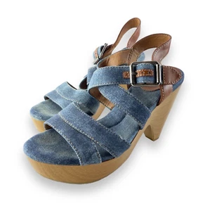 Sandales corsales cales vintage en denim jean plate-forme Lucky Brand (8M) - Photo 1/7