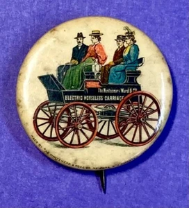 "Publicidad 1896 CARRO ELÉCTRICO SIN CABALLOS MONTGOMERY WARD & CO 1-1/4" - Imagen 1 de 6