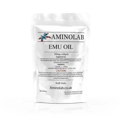EMU OIL 500MG SOFTGELS - AMINOLAB - Skin, Hair & Joint Health, Overall Wellness.