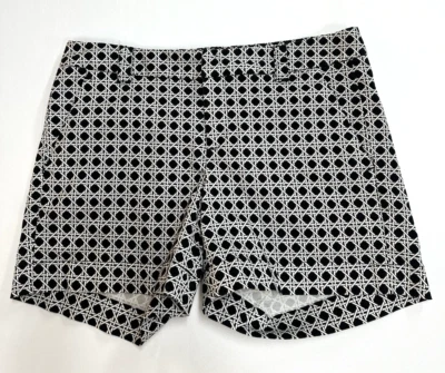 Pantalones Cortos Chinos Banana Republic Talla 2 Negro Blanco Cesta Tejido Patrón Entrepierna 4” Foto 1 de 4