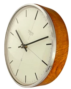 Wempe Chronometerwerke Clock Yacht Ship Boat Chrome Roman Letter Marine Wooden - Picture 1 of 15