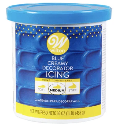 Glaseado decorativo cremoso azul Wilton 16 oz Foto 1 de 2