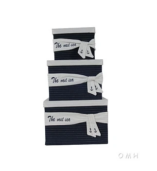 Anne Home - Conjunto de 3 caixas de armazenamento de tecido com tampa - Imagem 1 de 1