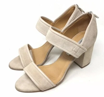 Sandalias de tacón Alberto Fermani para mujer beige gamuza envoltura geo bloque punta abierta 10 41 Foto 1 de 4