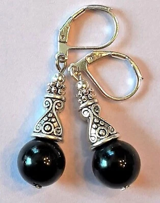 ONYX GLASS Cristal BALI CONO Pendiente SP LEVERBACK Artesano XX Foto 1 de 4