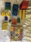 Vintage Playskool Letter Wood Blocks Children’s Wooden Alphabet & Colored Shapes