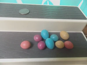 Lot of 9 Plastic Artificial Craft Speckled Multicolored Decorative Bird Eggs - Picture 1 of 1