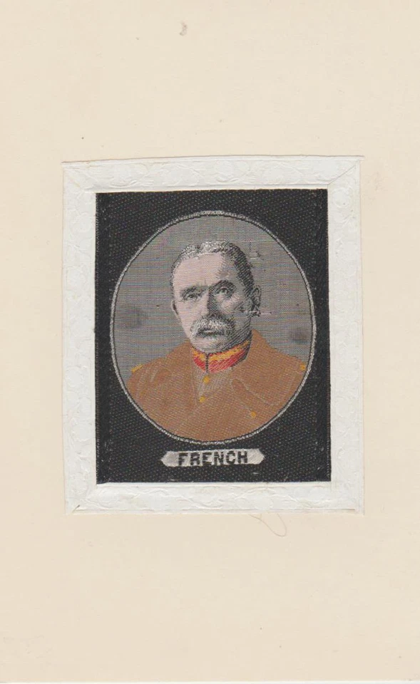 ancienne soie tissée couleurs  personnage "french" - Photo 1/1