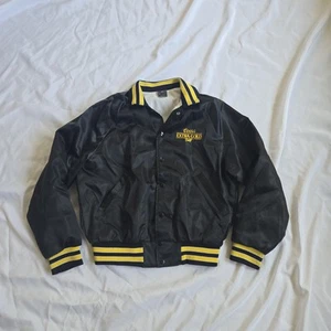 Chaqueta de bombardero Coors Beer de colección para hombre talla mediana extra dorada borrador negra hecha en EE. UU. - Imagen 1 de 7