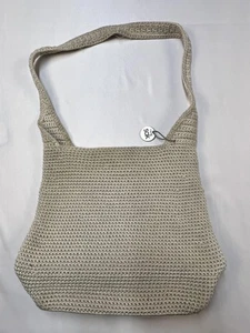 The Sak Crochet Hobo Bag Womens Medium Beige Shoulder Purse Handmade Indonesia - Picture 1 of 13