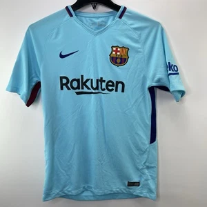 Nike FC Barcelona Soccer Jersey Mens Blue Rakuten La Liga 2017 Authentic Sz Med - Picture 1 of 10