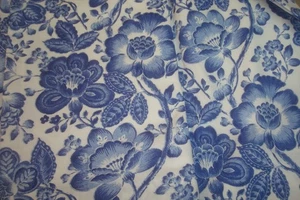 Tende tendaggi personalizzate One Pr foderate shabby blu bianco rose ea 41" x 84" lg nuove - Foto 1 di 10