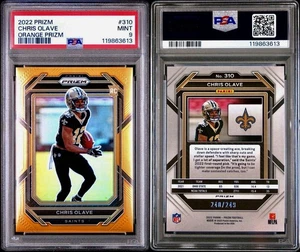2022 Panini Prizm #310 Chris Olave Orange /249 Rookie RC PSA 9 Mint - Picture 1 of 3