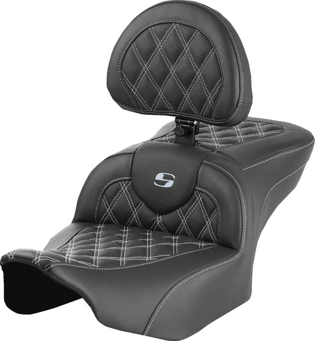 Saddlemen RoadSofa LS Seat With Backrest Silver Stitch #284962 Harley Davidson - Изображение 1 из 1