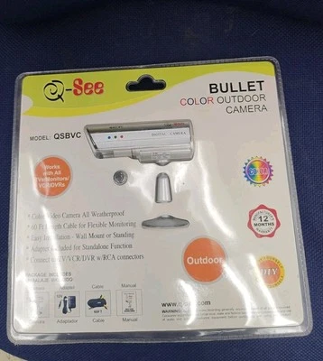 Security Camera Q-See QSBVC Bullet Color Outdoor Weatherproof Wall Or Standing - Image 1 of 2