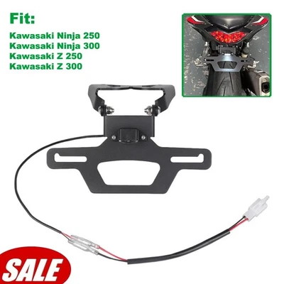 For Kawasaki Z300/250 Ninja 300 250 Foldable Rear Tail Tidy License Plate Holder - Image 1 of 4