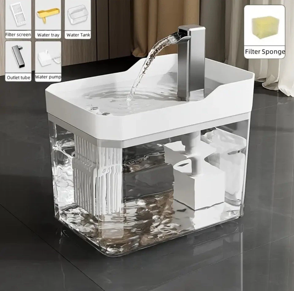 Dispensador de agua inteligente para mascotas fuente de agua automática para gatos USB ultra silencioso Foto 1 de 1