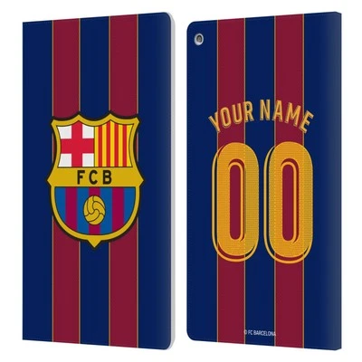 CUSTOM PERSONALISED FC BARCELONA 2020/21 KIT LEATHER BOOK CASE FOR AMAZON FIRE - Image 1 of 4