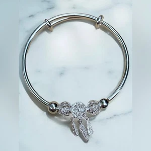 Dreamcatcher Silver Bangle Bracelet NEW - Picture 1 of 6