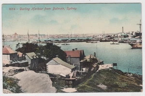 NSW; Balmain view of Darling Harbour, colour vintage postcard, early 1900s - Picture 1 of 2