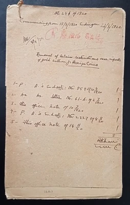 India 1915 documentos sobre reajustes las valoraciones de monedas de oro, etc. Foto 1 de 4