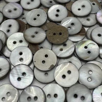 Lt. Smoke Japanese River Shell Shirt/Blouse Button 15mm 5/8" 2hole - Image 1 of 3