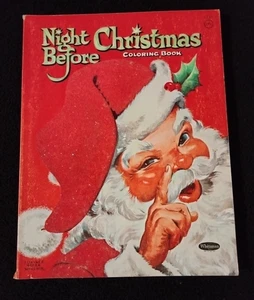 NIGHT BEFORE CHRISTMAS CHILDREN'S COLORING BOOK WHITMAN PUBLISHING 1961 VINTAGE - Foto 1 di 7