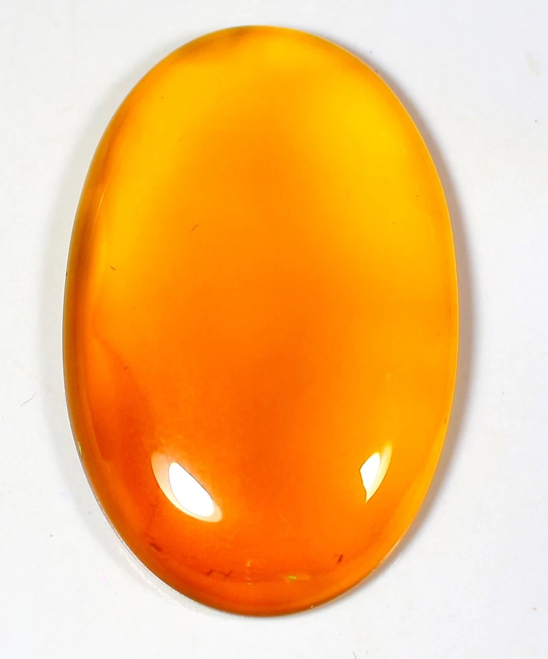 51 Ct 6X25X38 mm Natural Yellow Onyx Agate العقيق Oval Cabochon Gemstone HM-1060 - Image 1 of 1