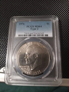 1974 EISENHOWER IKE DOLLAR $1 PCGS graded MS64 E143 - Picture 1 of 2