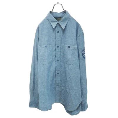 Camisa Nigel Cabourn 25SS Marina de los Estados Unidos peto talla 48 índigo cambray Japón Envío gratuito Foto 1 de 4