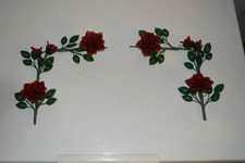 handmade French beaded Flowers home decor red rose corner pieces