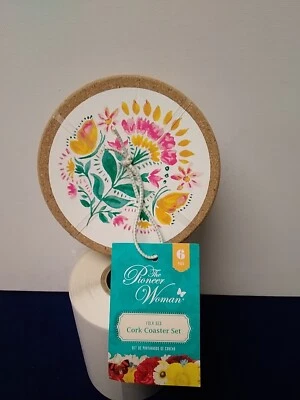 Juego de 6 posavasos de corcho Folk Ged para mujer pionera diámetro 4 pulgadas Foto 1 de 4