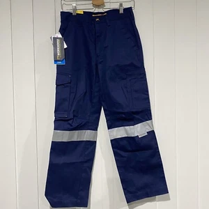 WorkHorse Working Taped Cargo Pants Navy Blue With 3M Reflective Strips Size 72R - Picture 1 of 5