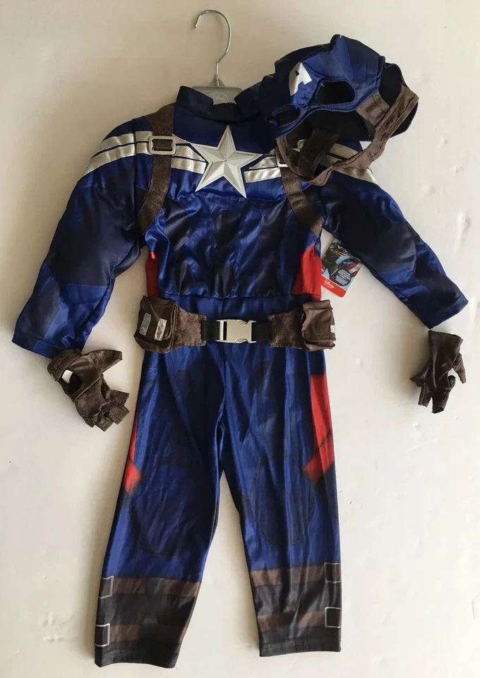NUEVO CON ETIQUETAS Disney Store 2T Capitán América El Soldado de Invierno Disfraz Muscular De Lujo Foto 1 de 1