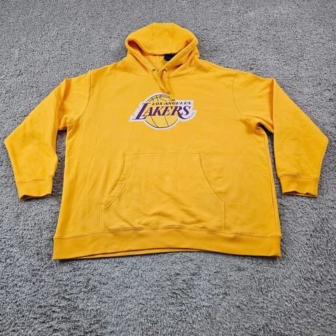 Los Angeles Lakers Hoodie Mens 3XL XXXL Yellow Pullover Fanatics NBA 00 Barraza Cover