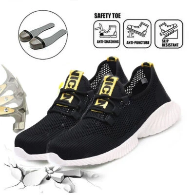 Men's Mesh Ultralight Safety Shoes Womens Breathable Steel Toe Cap Work Trainers - Image 1 of 4