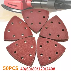 50PCs SANDING SHEETS TRIANGLE DELTA DETAIL MOUSE PADS 40 60 80 120 240 TOP - Picture 1 of 11