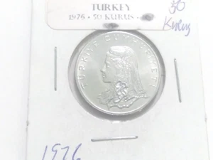 World Coin, Turkey, 50 Kurus, 1975, Almost Uncirculated Condition - Picture 1 of 4