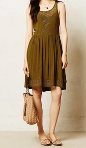 Anthropologie Lilka Women's Small Green Matepe Crochet Sleeveless Boho Dress - Picture 1 of 9