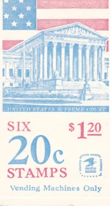 U.S. BOOKLET OF 6 SCOTT #BK139 1982 20ct FLAG OVER SUPREME COURT OPEN  - Picture 1 of 2