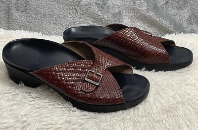 Ana-Tech США обувь женщин EUR Sz 39 коричневый кожаный без шнуровки комфорта сандалии каблуки - Изображение 1 из 4