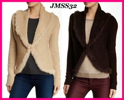 Love Token Lorenzo Chaqueta de Piel de Conejo Suéter Avena Chocolate S Nuevo con Etiquetas Foto 1 de 2