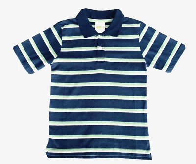 Crazy 8 Nuevo Con Etiquetas Niño Polo Rayas Algodón Manga Corta Verde Marino Talla. 5Y Foto 1 de 4