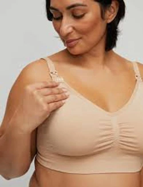 3593 Motherhood Maternity Seamless clip Nursing Bra BEIGE sz 1x new - Image 1 of 1