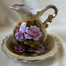New ListingEnesco E2359 Made in Japan Mini Floral Water Pitcher With Matching Basin Bowl